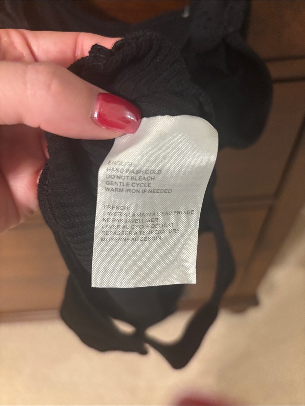 Elodie Black Ribbed Ruffle-Strap Bodysuit - Picture 4 of 5